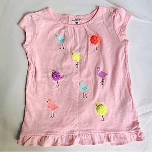 Carter’s girls toddler Flamingo Tulip Back Tee
